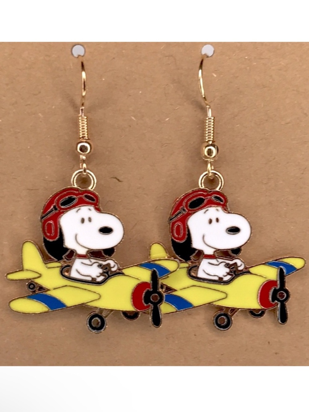 Snoopy Airplane Earrings